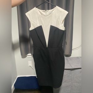 Calvin Klein black and white formal dress